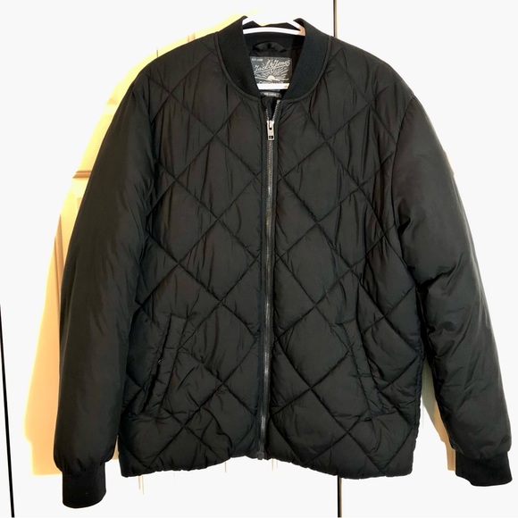 Jack & Jones Jorsouth Quilted Bomber Jacket Men’s Large Black - Picture 1 of 6